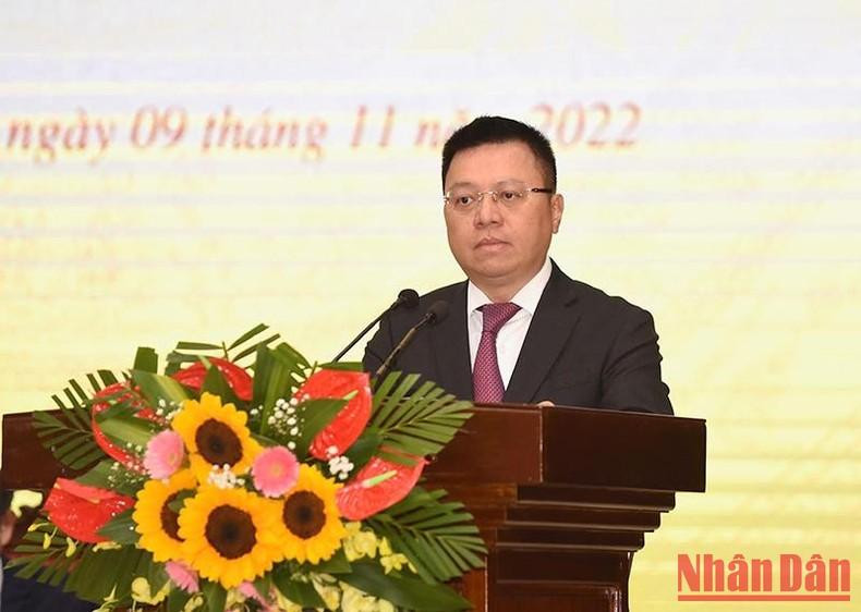 El compañero Le Quoc Minh pronuncia un discurso. (Fotografía: Nhan Dan)