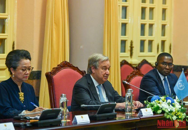 El secretario general de la ONU interviene en el encuentro. El secretario general de la ONU interviene en el encuentro.