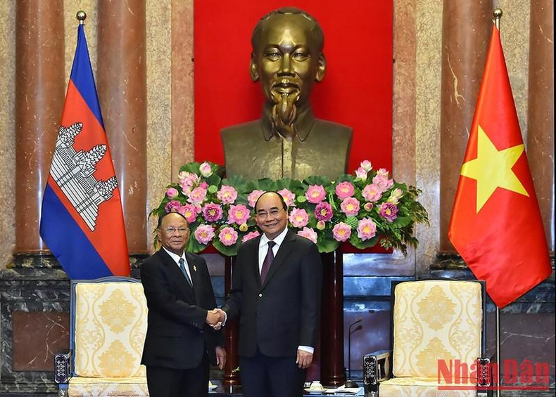Presidente de Vietnam recibe a titular de Asamblea Nacional de Camboya ảnh 2 Presidente de Vietnam recibe a titular de Asamblea Nacional de Camboya ảnh 2