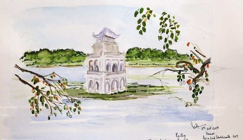 El lago Hoan Kiem.