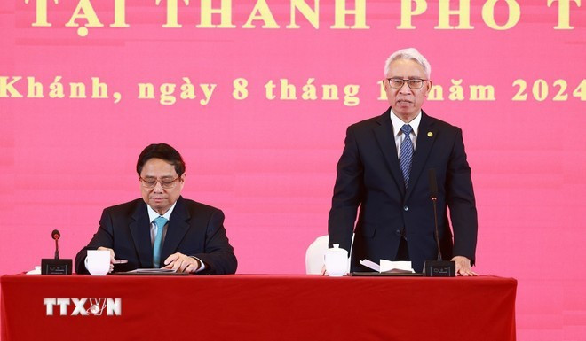 El embajador de Vietnam en China, Pham Sao Mai, habla en la reunión. El embajador de Vietnam en China, Pham Sao Mai, habla en la reunión.