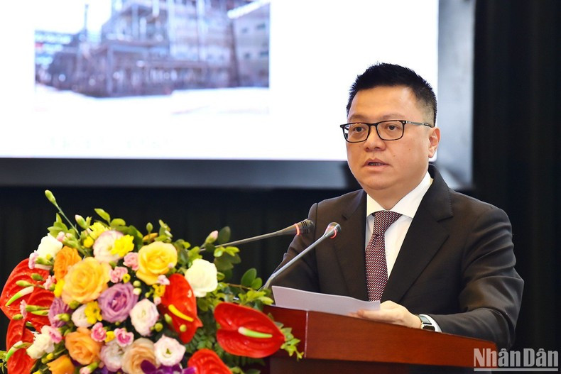 El compañero Le Quoc Minh en su discurso. (Fotografía: Nhan Dan) El compañero Le Quoc Minh en su discurso. (Fotografía: Nhan Dan)