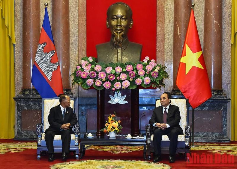 Presidente de Vietnam recibe a titular de Asamblea Nacional de Camboya ảnh 3 Presidente de Vietnam recibe a titular de Asamblea Nacional de Camboya ảnh 3