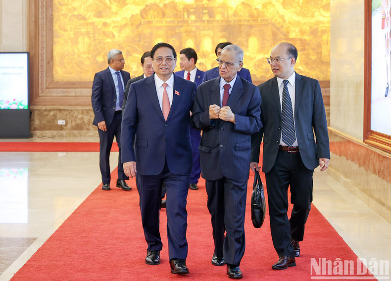 El dirigente vietnamita y Narayana Murthy. El dirigente vietnamita y Narayana Murthy.