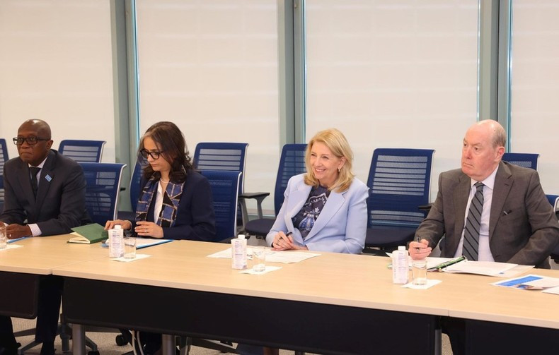 La directora ejecutiva del Unicef interviene en la reunión. La directora ejecutiva del Unicef interviene en la reunión.