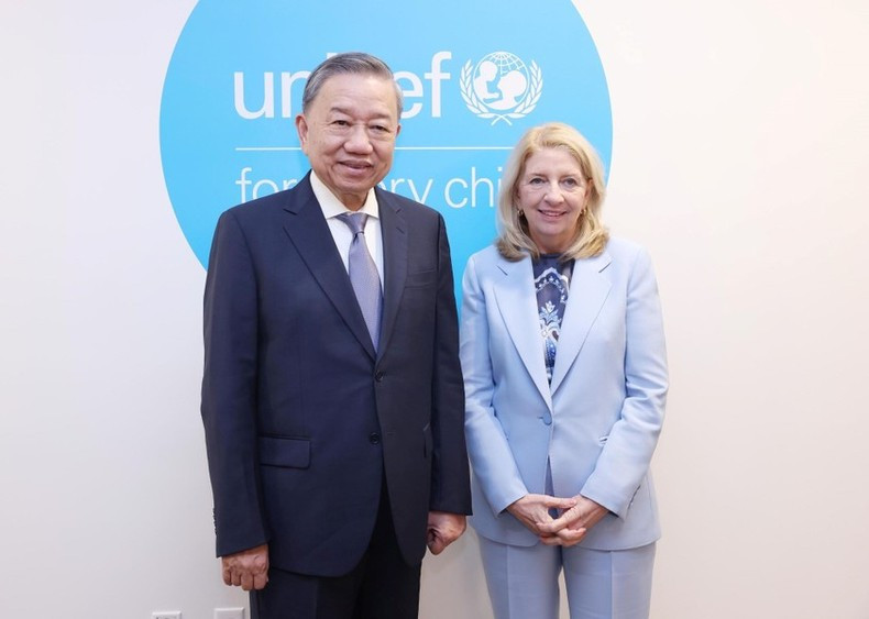 El máximo dirigente de Vietnam y la directora ejecutiva del Unicef. El máximo dirigente de Vietnam y la directora ejecutiva del Unicef.