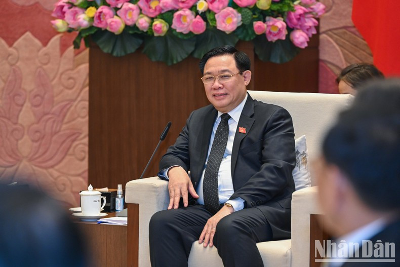 Dinh Hue interviene en la reunión.