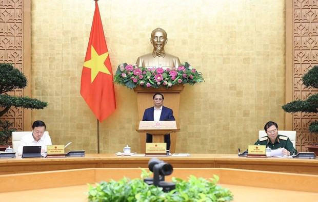 El primer ministro de Vietnam, Pham Minh Chinh, preside una reunión del Gobierno sobre en abril. (Fuente: VNA) El primer ministro de Vietnam, Pham Minh Chinh, preside una reunión del Gobierno sobre en abril. (Fuente: VNA)