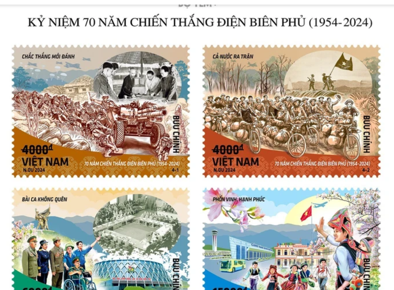 Colección de estampillas postales en ocasión del 70 aniversario de la Victoria de Dien Bien Phu (1954-2024) Colección de estampillas postales en ocasión del 70 aniversario de la Victoria de Dien Bien Phu (1954-2024)