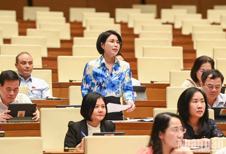 La diputadaTran Thi Nhi Ha formula una pregunta. La diputadaTran Thi Nhi Ha formula una pregunta.