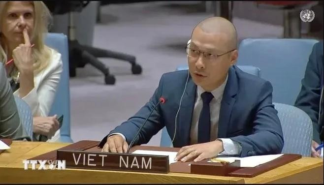 El ministro consejero Nguyen Hoang Nguyen, subjefe de la delegación permanente de Vietnam ante la ONU. (Fuente: VNA) El ministro consejero Nguyen Hoang Nguyen, subjefe de la delegación permanente de Vietnam ante la ONU. (Fuente: VNA)