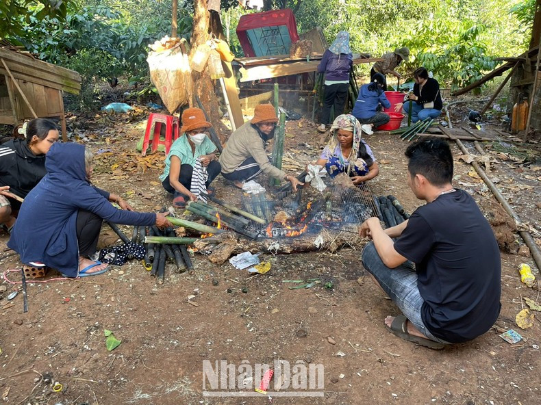 Desde las primeras luces del amanecer, la gente de la aldea de H'rinh se reúne para preparar ofrendas dedicadas a los dioses del cielo y la tierra y a los antepasados.