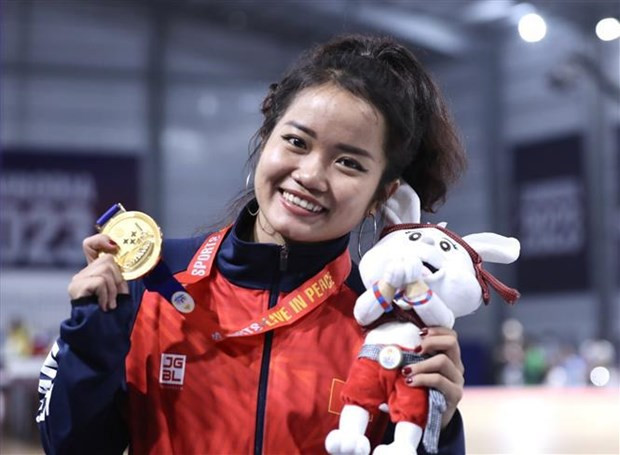 La atleta vietnamita Huynh Nhu ganó una medalla de oro en la disciplina de baile deportivo (Fuente: VNA)