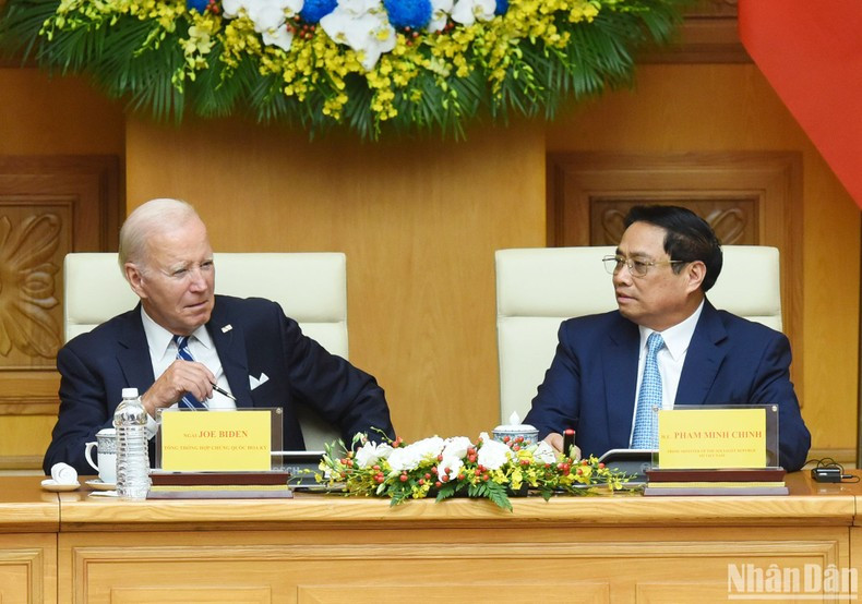 El jefe del Gobierno vietnamita y presidente estadounidense intercambian sobre el tema.