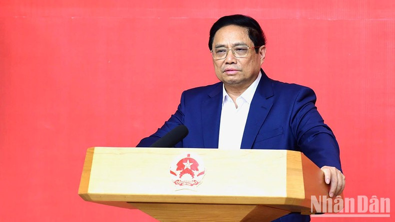 El primer ministro Pham Minh Chinh habla en el evento. El primer ministro Pham Minh Chinh habla en el evento.