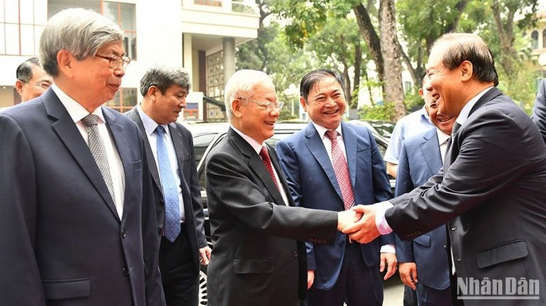 El máximo dirigente partidista de Vietnam, Nguyen Phu Trong, en el evento. (Foto: Dang Khoa)