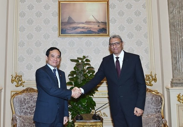 El viceprimer ministro vietnamita Tran Luu Quang se reúne con el primer vicepresidente de la Asamblea del Pueblo de Egipto, Ahmed Saad El-Din Mohamed Abd El-Rehim (Fuente: Periódico Electrónico del Gobierno) El viceprimer ministro vietnamita Tran Luu Quang se reúne con el primer vicepresidente de la Asamblea del Pueblo de Egipto, Ahmed Saad El-Din Mohamed Abd El-Rehim (Fuente: Periódico Electrónico del Gobierno)