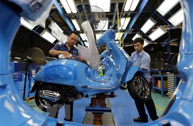 En la fábrica de Piaggio en el parque industrial Binh Xuyen, provincia vietnamita de Vinh Phuc (Foto: VNA) En la fábrica de Piaggio en el parque industrial Binh Xuyen, provincia vietnamita de Vinh Phuc (Foto: VNA)