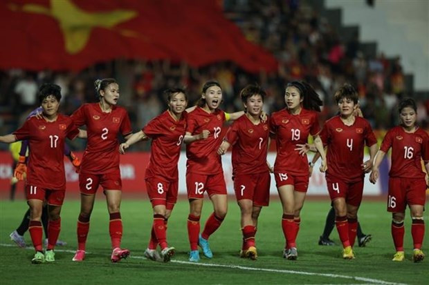 La selección nacional de fútbol femenino de Vietnam, proclamada campeona por cuatro vez consecutiva en los SEA Games (Fuente:VNA)