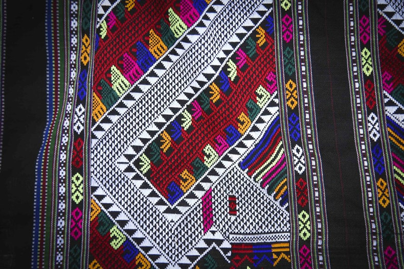 Patrones típicos del brocado de la etnia Lao. (Foto: VNA)