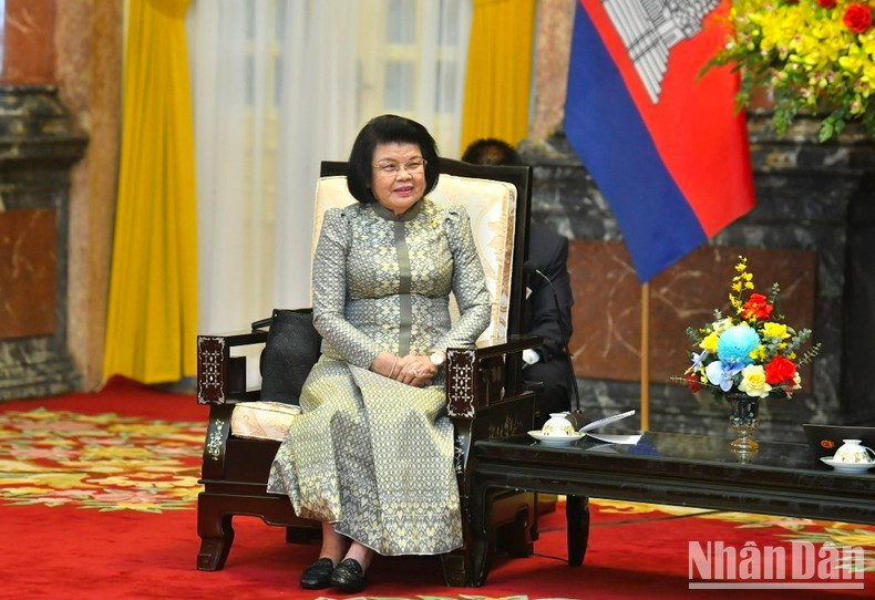 La presidenta de la Asamblea Nacional de Camboya, Samdech Khuon Sudary.
