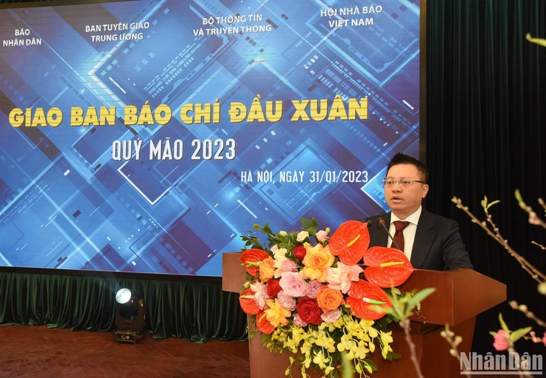 El presidente-editor del periódico Nhan Dan, Le Quoc Minh. (Foto: Tran Hai)