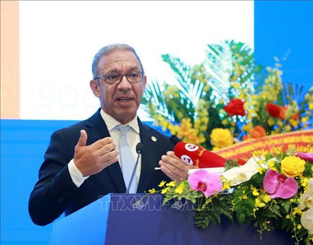 Duarte Pacheco, titular de la Unión Interparlamentaria (UIP), habla en la conferencia (Fuente: VNA)
