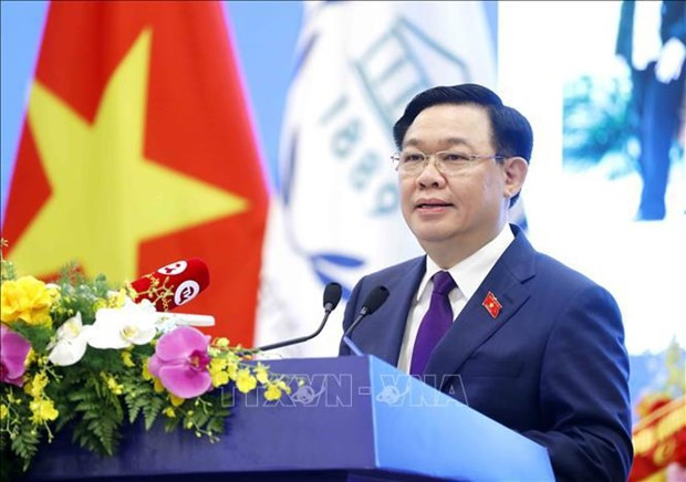 Vuong Dinh Hue, presidente de la Asamblea Nacional de Vietnam, en el evento (Fuente: VNA)