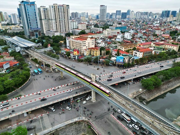 Un tramo del metro Nhon-Estación Hanói (Foto: VNA) Un tramo del metro Nhon-Estación Hanói (Foto: VNA)