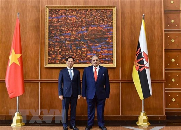 El canciller vietnamita Bui Thanh Son y el Segundo Ministro de Relaciones Exteriores de Brunei Darussalam Dato Erywan Pehin Yusof. (Fotografía: VNA) El canciller vietnamita Bui Thanh Son y el Segundo Ministro de Relaciones Exteriores de Brunei Darussalam Dato Erywan Pehin Yusof. (Fotografía: VNA)