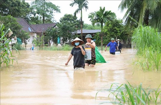 El distrito de Quy Hop, provincia de Nghe An, está inundado. (Fuente: VNA)