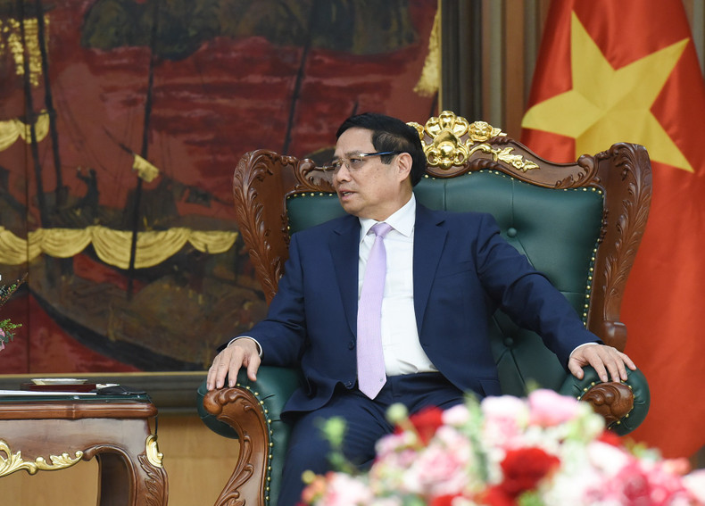 El premier vietnamita habla en el encuentro. El premier vietnamita habla en el encuentro.