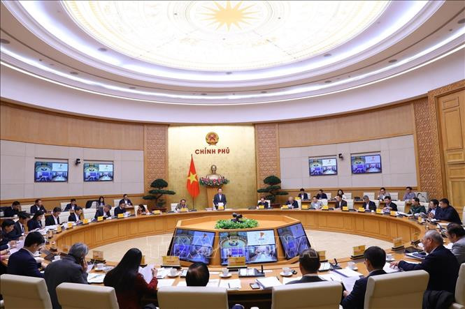 El viceprimer ministro vietnamita Tran Hong Ha interviene en la sesión. (Fotografía: VNA)