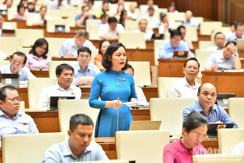 [Foto] Comenzan sesiones de interpelaciones de la Asamblea Nacional de Vietnam ảnh 9