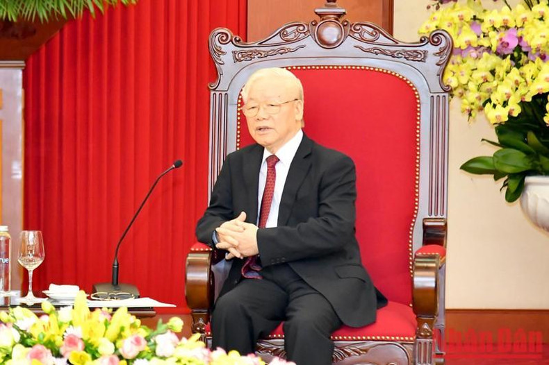 Nguyen Phu Trong interviene en la recepción. Nguyen Phu Trong interviene en la recepción.