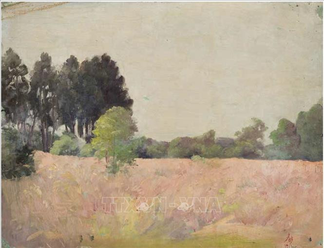 El cuadro "Campo de trigo" del rey Ham Nghi fue uno de los cuadros adquiridos por 32 mil euros. (Fotografía: VNA) El cuadro "Campo de trigo" del rey Ham Nghi fue uno de los cuadros adquiridos por 32 mil euros. (Fotografía: VNA)