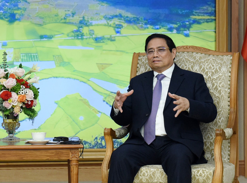 El premier vietnamita habla en el encuentro.