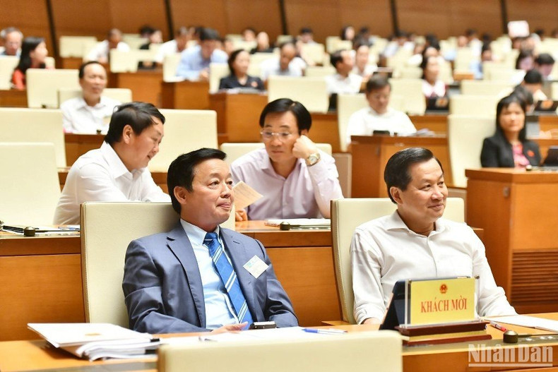 [Foto] Comenzan sesiones de interpelaciones de la Asamblea Nacional de Vietnam ảnh 5