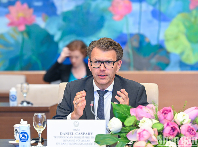 Daniel Caspary interviene en el encuentro.