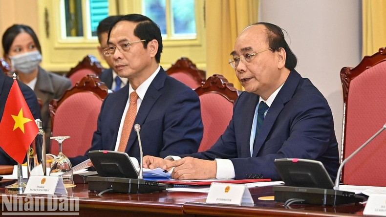 Presidente vietnamita interviene en el evento. Presidente vietnamita interviene en el evento.