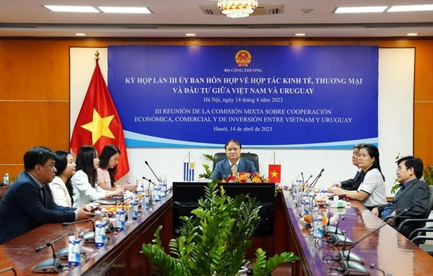 Tercera Reunión de la Comisión Mixta sobre Cooperación Económica, Comercial y de Inversión entre Vietnam y Uruguay. (Fotografía: VNA)