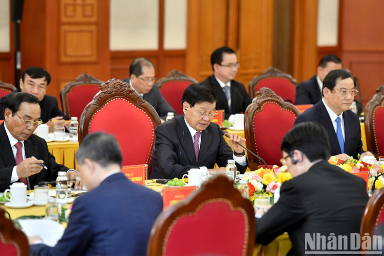 El secretario general del PPRL y presidente de Laos, Thongloun Sisoulith, interviene en la cita. El secretario general del PPRL y presidente de Laos, Thongloun Sisoulith, interviene en la cita.