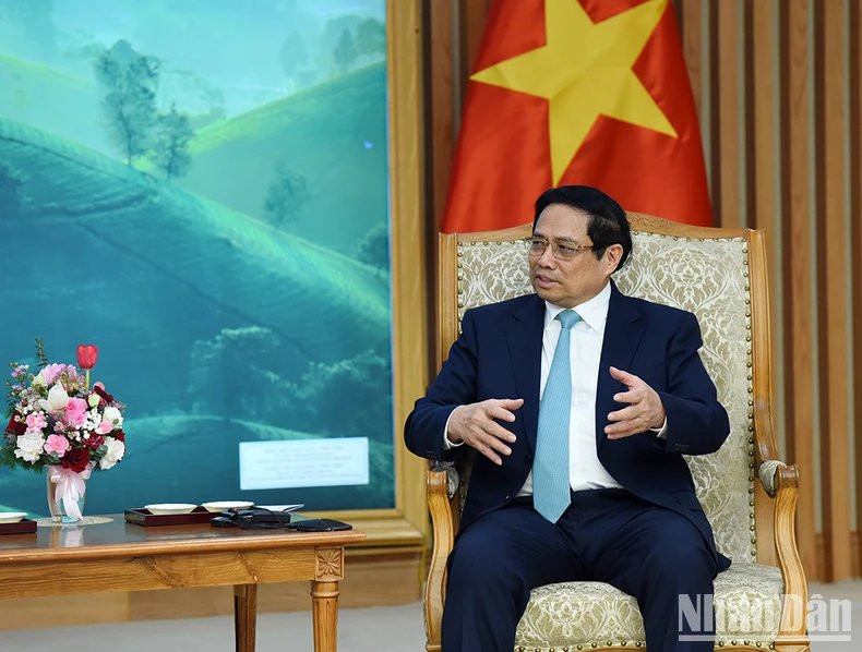 El primer ministro Pham Minh Chinh habla en la cita. El primer ministro Pham Minh Chinh habla en la cita.