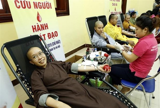 En la campaña de donar sangre en Vietnam. (Foto: VNA)