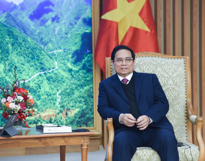 El primer ministro Pham Minh Chinh habla en la cita. El primer ministro Pham Minh Chinh habla en la cita.