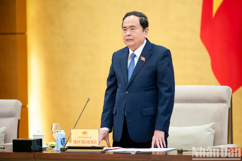 El presidente de la ANV, Tran Thanh Man, habla en la reunión. El presidente de la ANV, Tran Thanh Man, habla en la reunión.