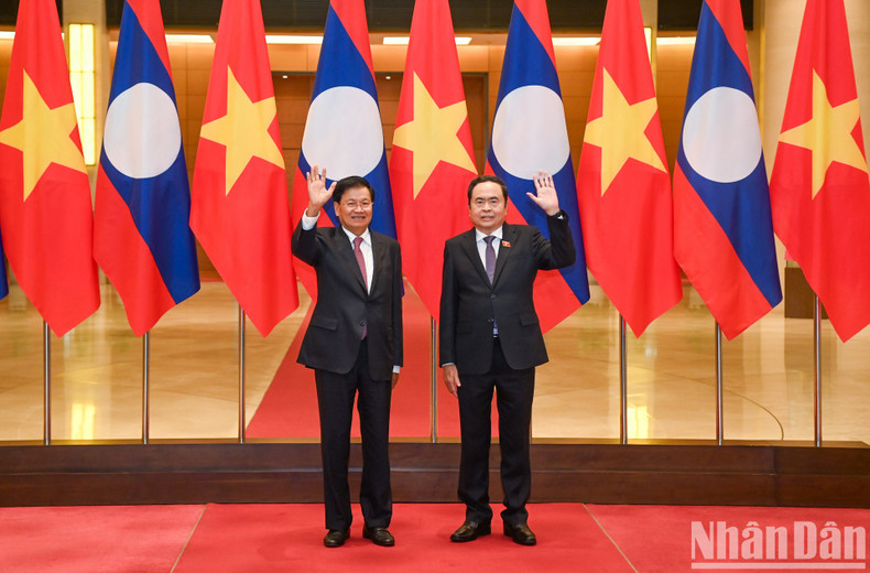 El presidente de la ANV, Tran Thanh Man y el máximo dirigente de Laos, Thongloun Sisoulith. El presidente de la ANV, Tran Thanh Man y el máximo dirigente de Laos, Thongloun Sisoulith.