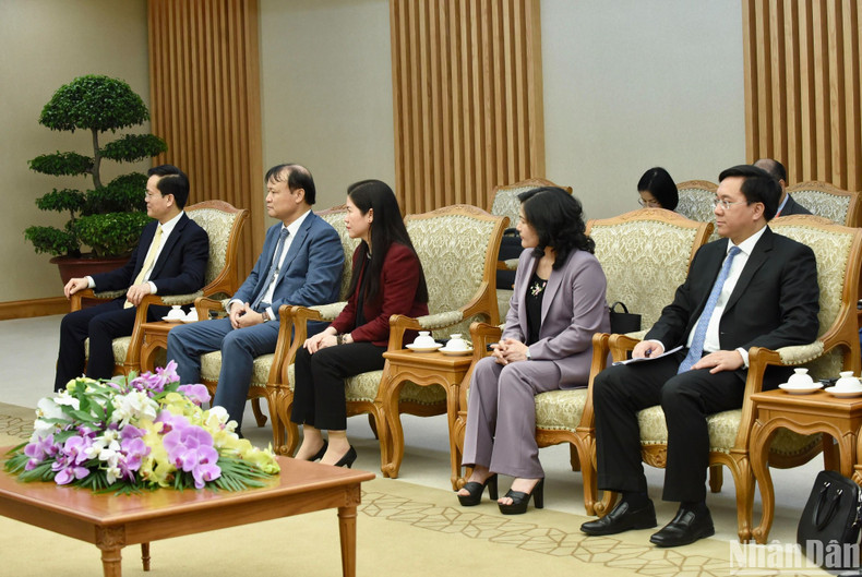 Representantes de los ministerios, departamentos y sectores de Vietnam en la reunión.