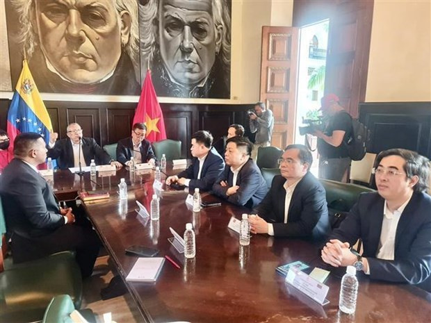 La delegación del trabaja con el Grupo de Diputados de Amistad -Vietnam. (Foto: VNA)