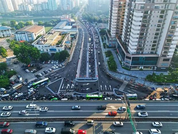Vista panorámica del túnel subterráneo Le Van Luong-Khuat Duy Tien-To Huu. (Fotografía: VNA)